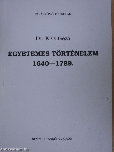 Egyetemes történelem 1640-1789