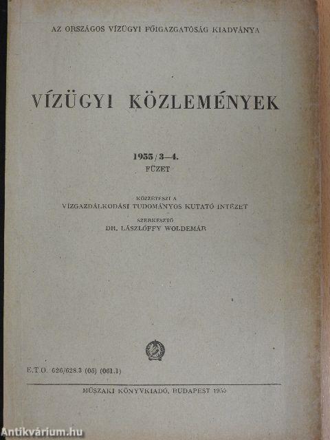 Vízügyi közlemények 1955/3-4.