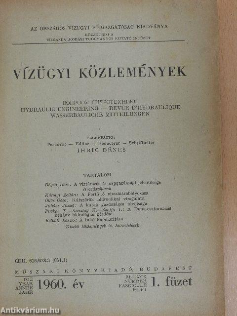 Vízügyi közlemények 1960/1.