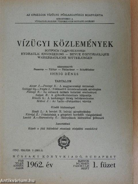 Vízügyi Közlemények 1962/1-4.