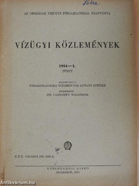 Vízügyi Közlemények 1954/1-4.