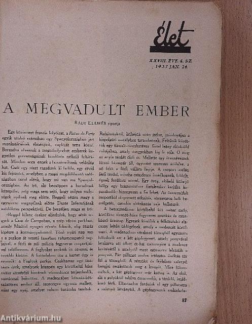 Élet 1937. (nem teljes évfolyam)