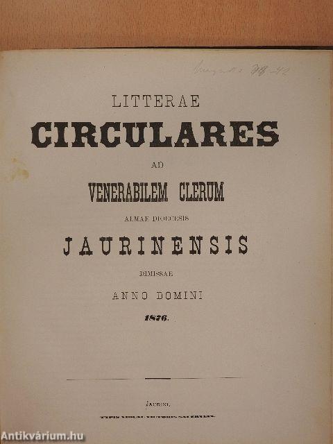 Litterae circulares ad venerabilem clerum almae dioecesis jaurinensis dimissae anno domini 1875-1876.