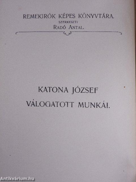 Katona József válogatott munkái