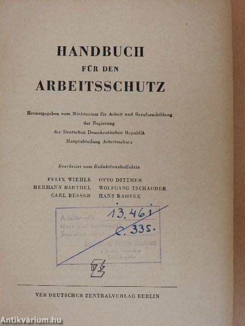 Handbuch für den Arbeitsschutz