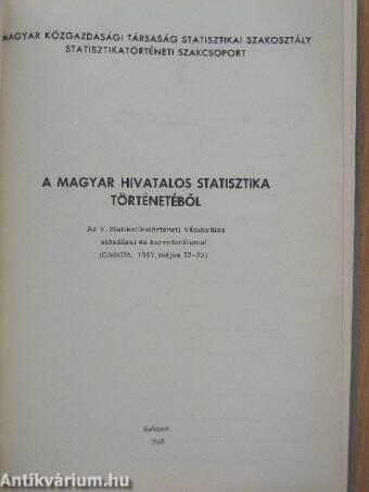 A magyar hivatalos statisztika történetéből