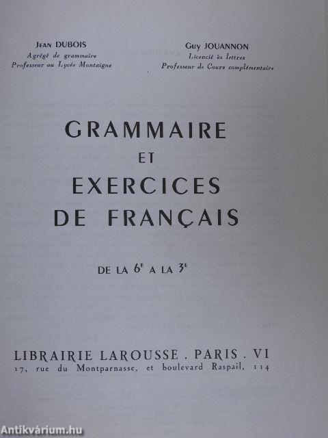 Grammaire et exercices de francais