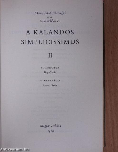 A kalandos Simplicissimus II. (töredék)