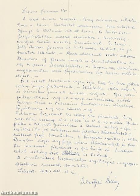 Antall József levelei (6 levél)