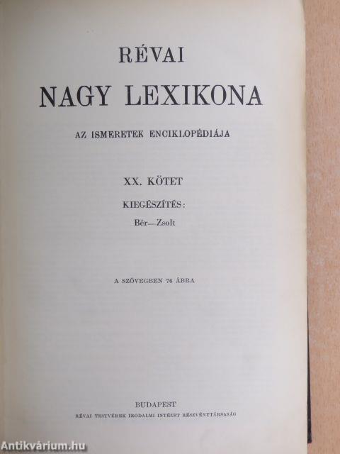 Révai nagy lexikona 20. (töredék)