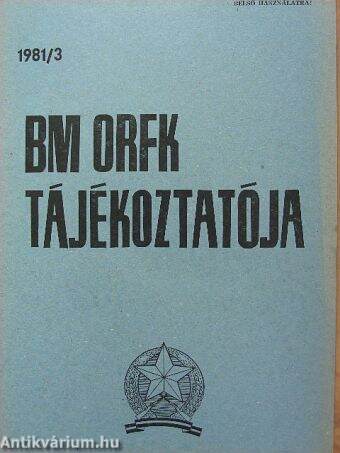 BM ORFK tájékoztatója 1981/3.