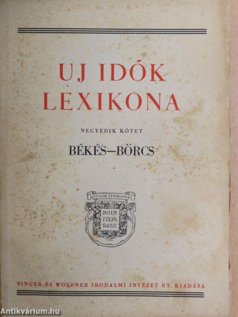 Uj idők lexikona 4. (töredék)