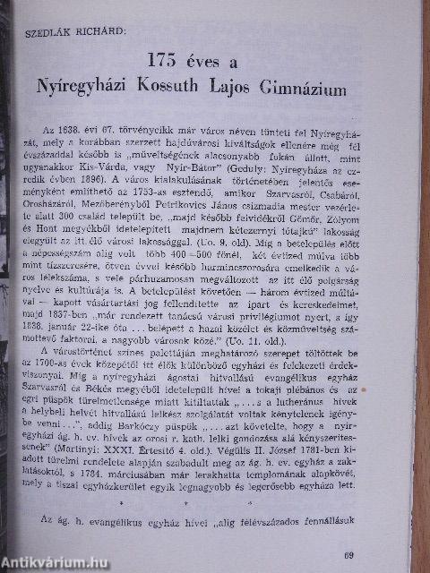 A Nyíregyházi Kossuth Lajos Gimnázium 175. évfordulójára