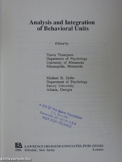 Analysis and Integration of Behavioral Units