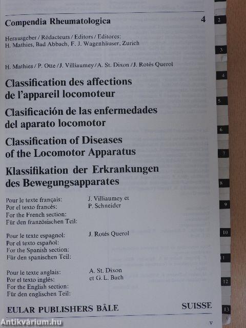 Classification des affections de l'appareil locomoteur