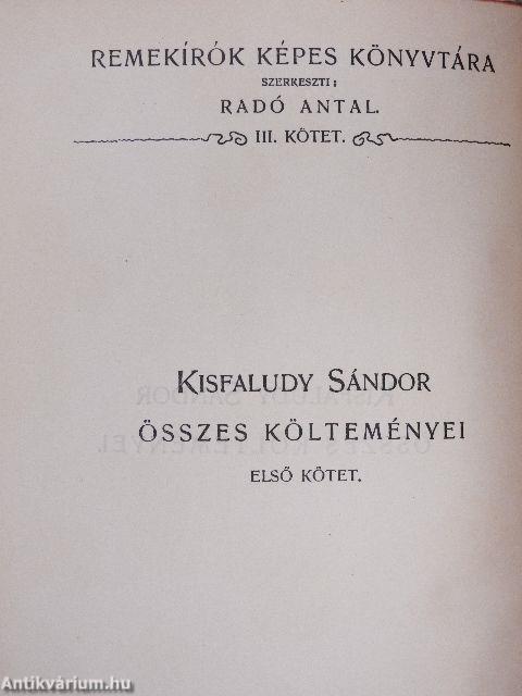 Kisfaludy Sándor összes költeményei I-II.