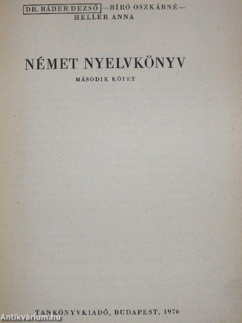 Német nyelvkönyv II.