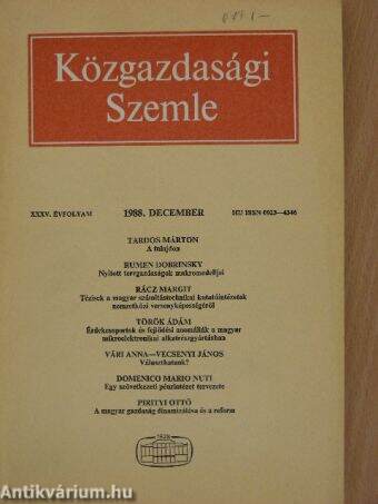 Közgazdasági Szemle 1988. december