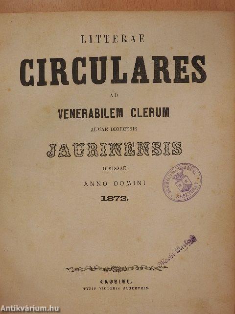 Litterae circulares ad venerabilem clerum almae dioecesis jaurinensis dimissae anno domini 1872-1874./Canones et decreta ss. Concilii Vaticani per sanctissimum dominum pium