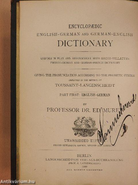 Muret-Sanders Encyclopaedic english-german and german-english dictionary I/1-2.