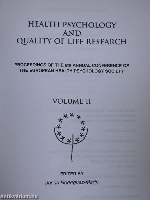 Health Psychology and Quality of Life Research II.