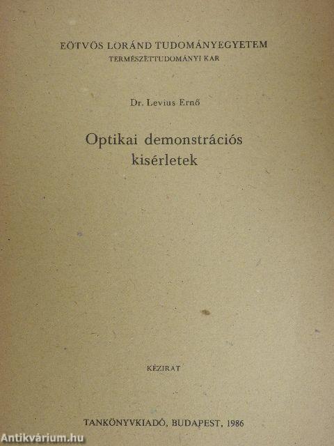 Optikai demonstrációs kísérletek