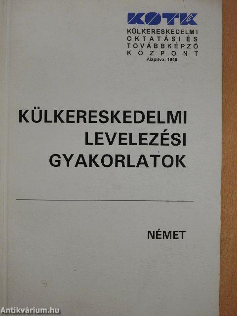 Külkereskedelmi levelezési gyakorlatok - Német