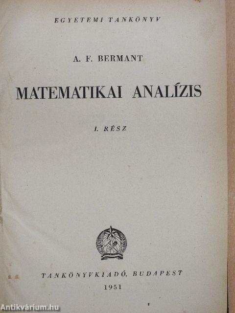 Matematikai analízis I.