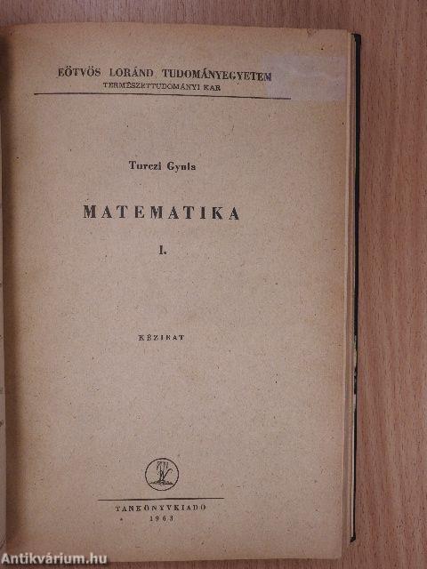 Matematika vegyészek számára/Matematika I/I-II.