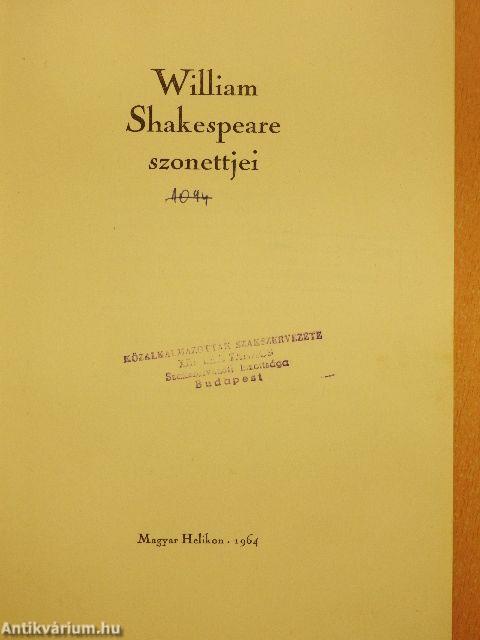 William Shakespeare Szonettjei