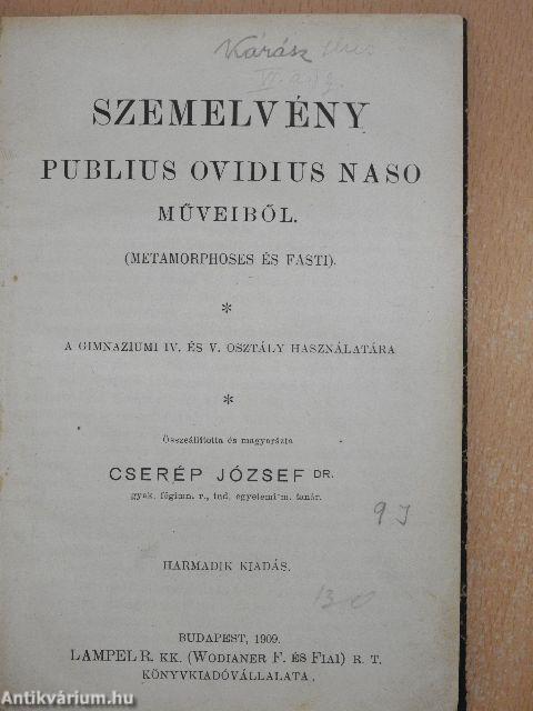 Szemelvény Publius Ovidius Naso műveiből