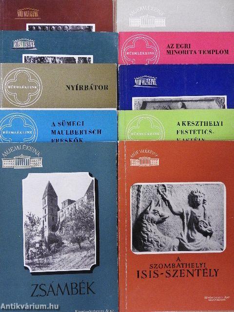 "10 kötet a Műemlékeink sorozatból (nem teljes sorozat)"