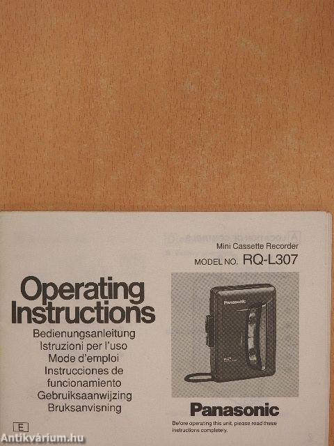 Panasonic Mini Cassette Recorder Operating Instructions