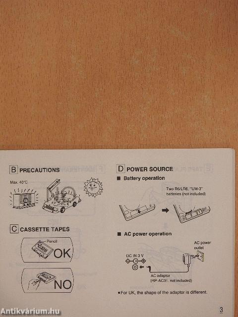 Panasonic Mini Cassette Recorder Operating Instructions