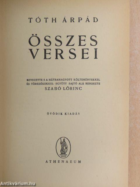 Tóth Árpád összes versei