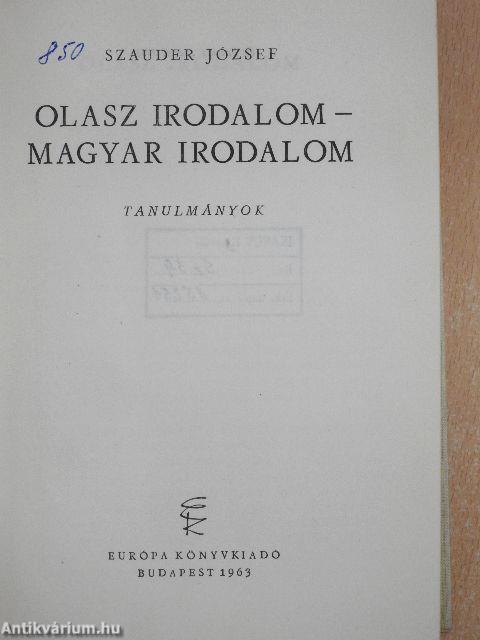 Olasz irodalom - magyar irodalom