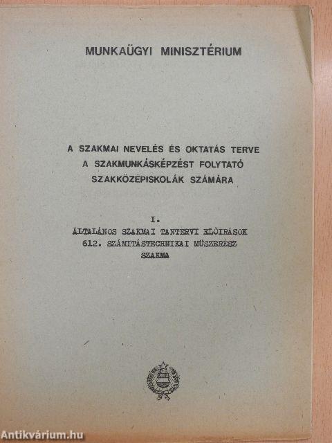 612. Számítástechnikai műszerész szakma