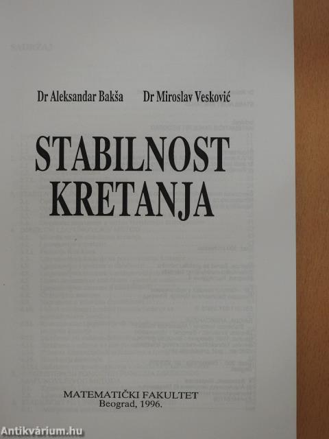 Stabilnost Kretanja (dedikált példány)