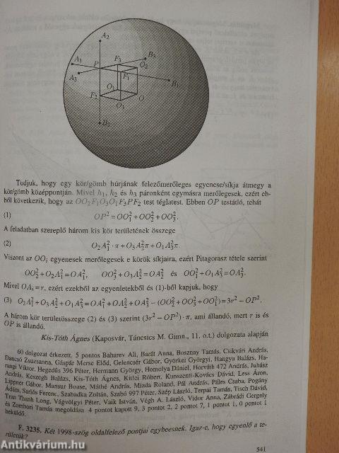 Középiskolai matematikai és fizikai lapok 1998. december