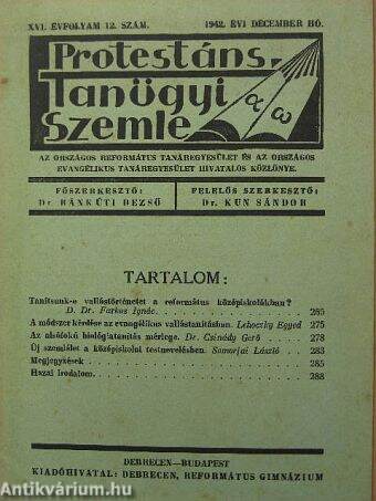 Protestáns Tanügyi Szemle 1942. december