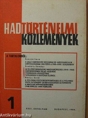 Hadtörténelmi Közlemények 1984/1.