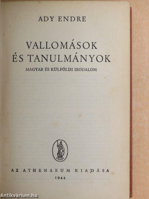 Vallomások és tanulmányok