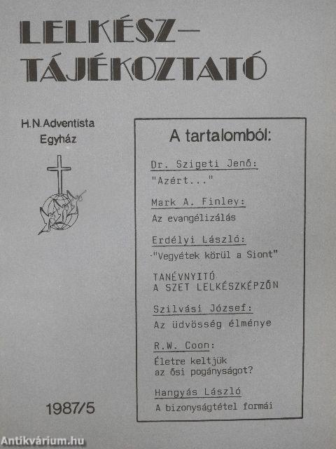 Lelkésztájékoztató 1987/5.