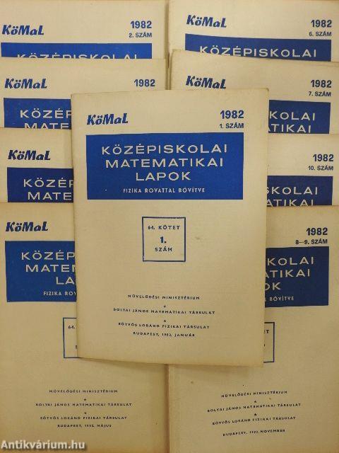 Középiskolai matematikai lapok 1982. 1-10. szám