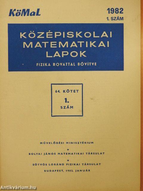 Középiskolai matematikai lapok 1982. 1-10. szám