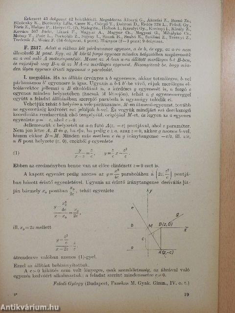 Középiskolai matematikai lapok 1982. 1-10. szám