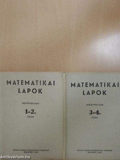 Matematikai Lapok 1962/1-4.