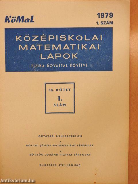 Középiskolai matematikai lapok 1979. január-december