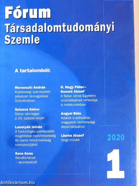 Fórum Társadalomtudományi Szemle 2020/1-4.