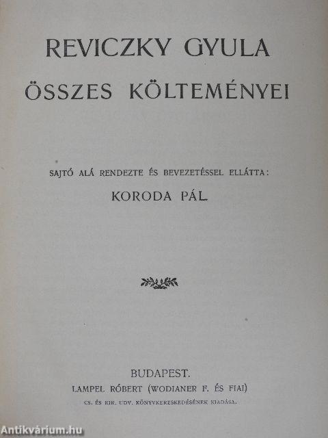 Reviczky Gyula összes költeményei